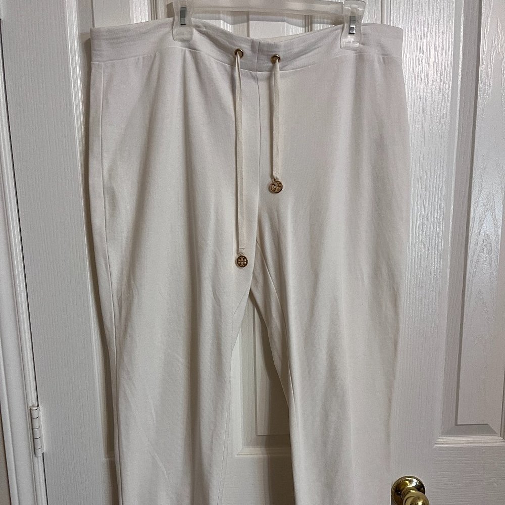 Tory Burch 100% French Terry Cotton Sweat Pants - French Cream - Size XL - NWOT